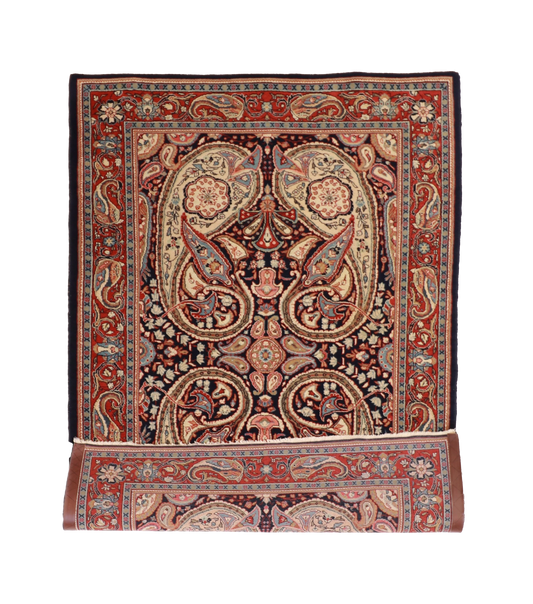 W 4.5 L 6.5 Sarouk S. Antique 100% Wool Hand-Woven All-Over Design - 8907