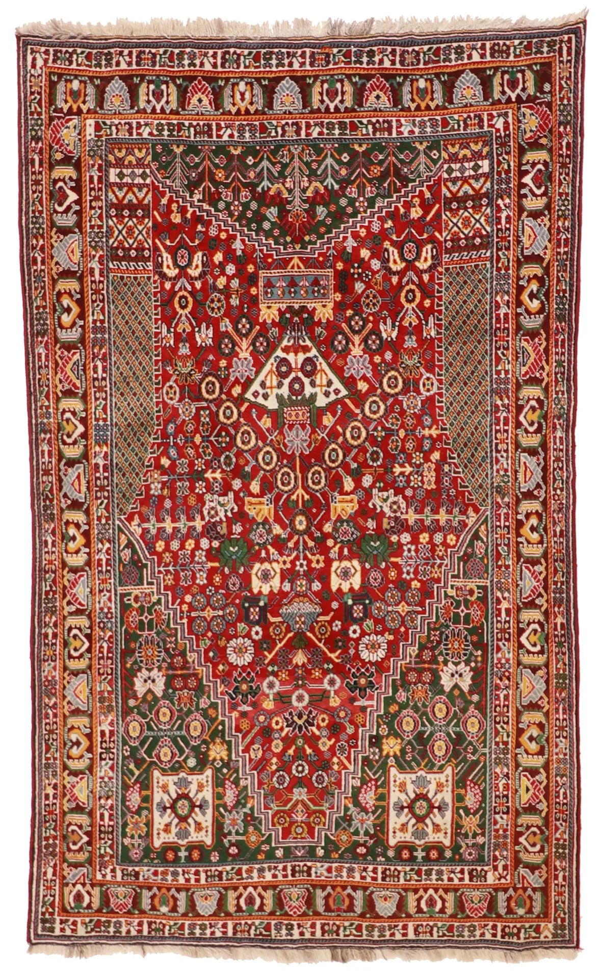 W 4.11 - L 8.2 - Gashgai Fine Geometric Rectangle - Hand Woven Rug - 8911