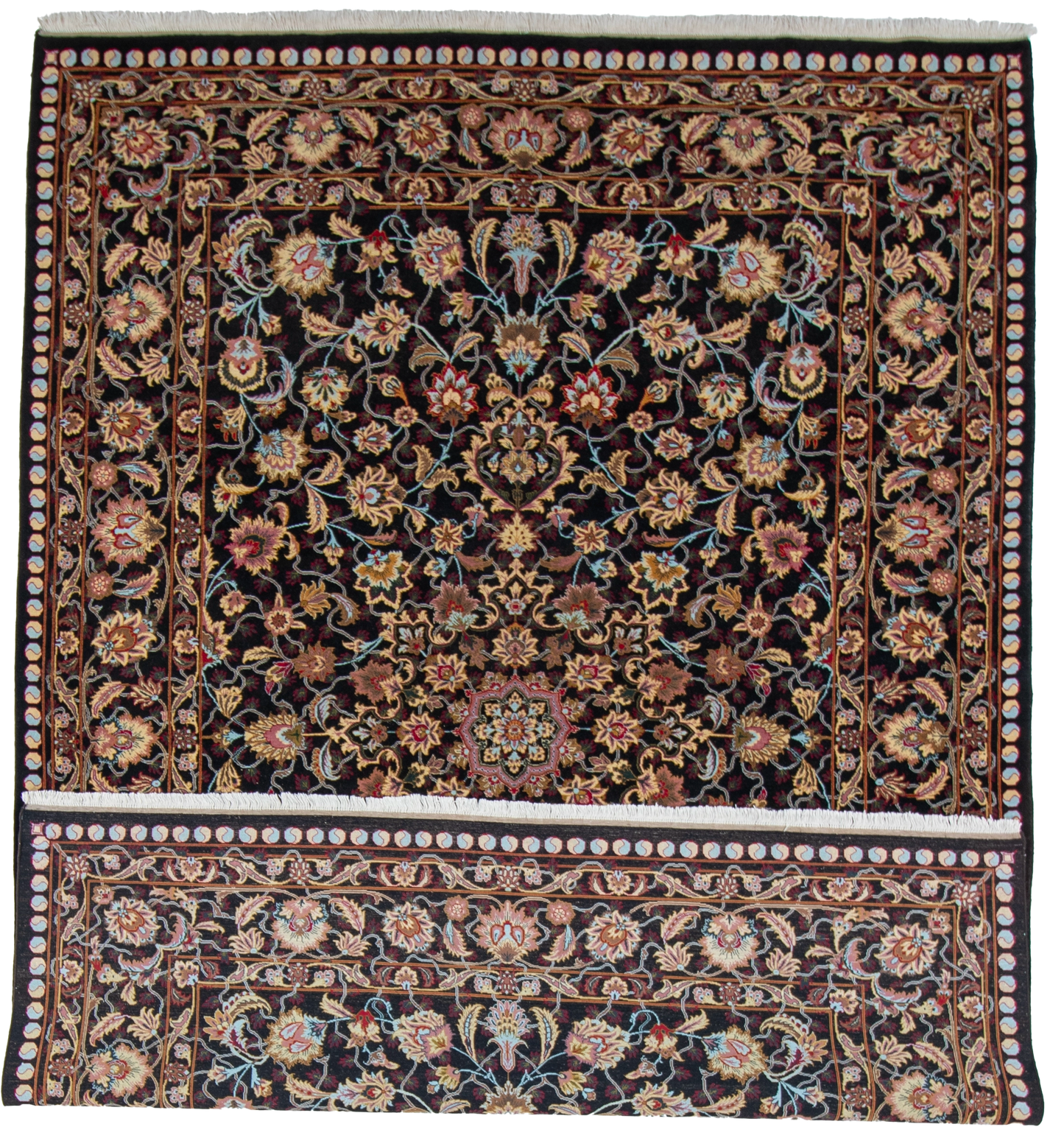 W 8.2 L 11.3 Mashad 100% Wool Hand-Woven All-Over Design - 9013