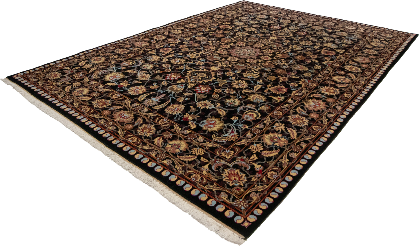 W 8.2 L 11.3 Mashad 100% Wool Hand-Woven All-Over Design - 9013