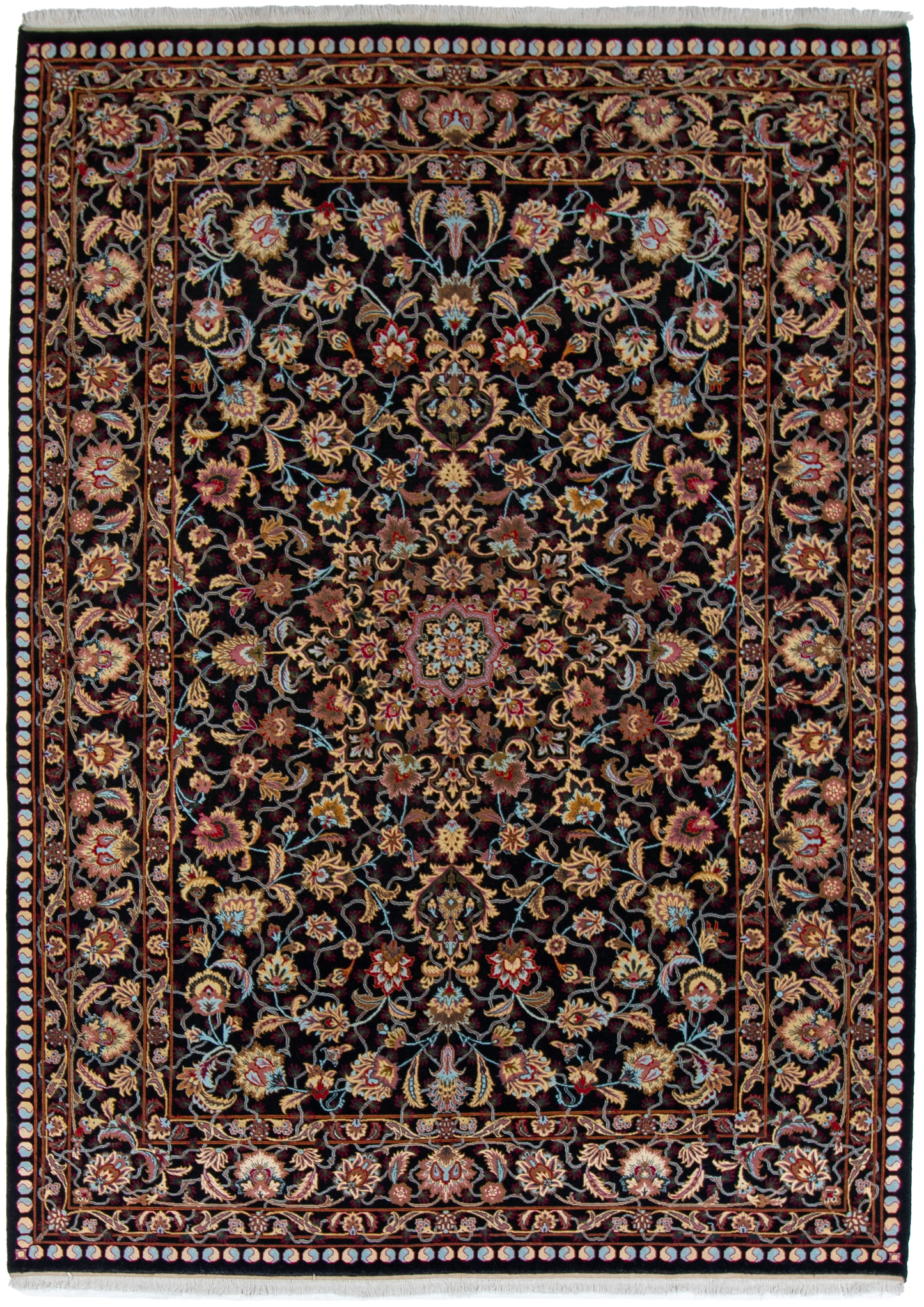 W 8.2 L 11.3 Mashad 100% Wool Hand-Woven All-Over Design - 9013