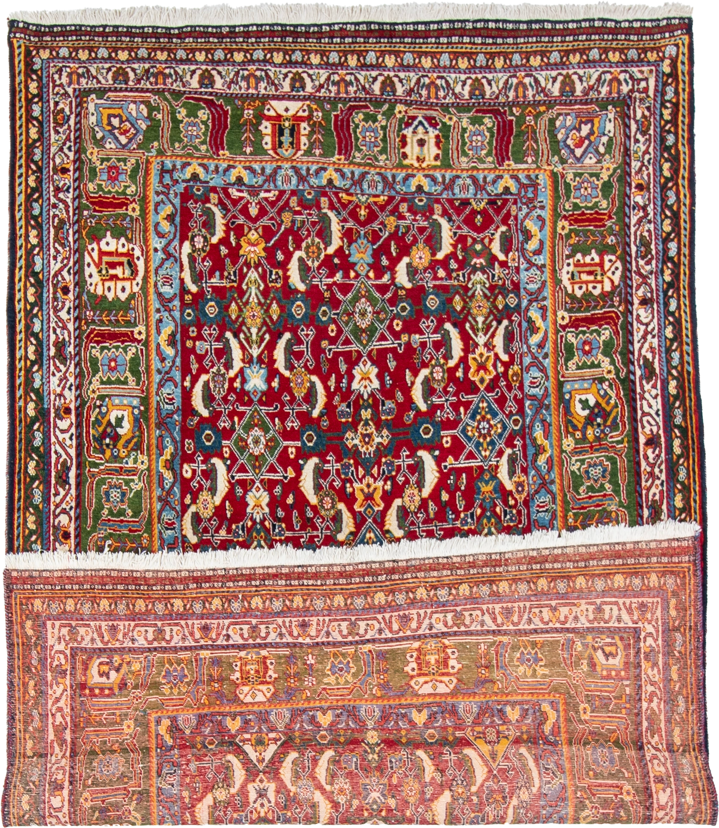 W 5.6 L 8.7 Gashgaie 100% Wool Hand-Woven Geometric Design - 9022