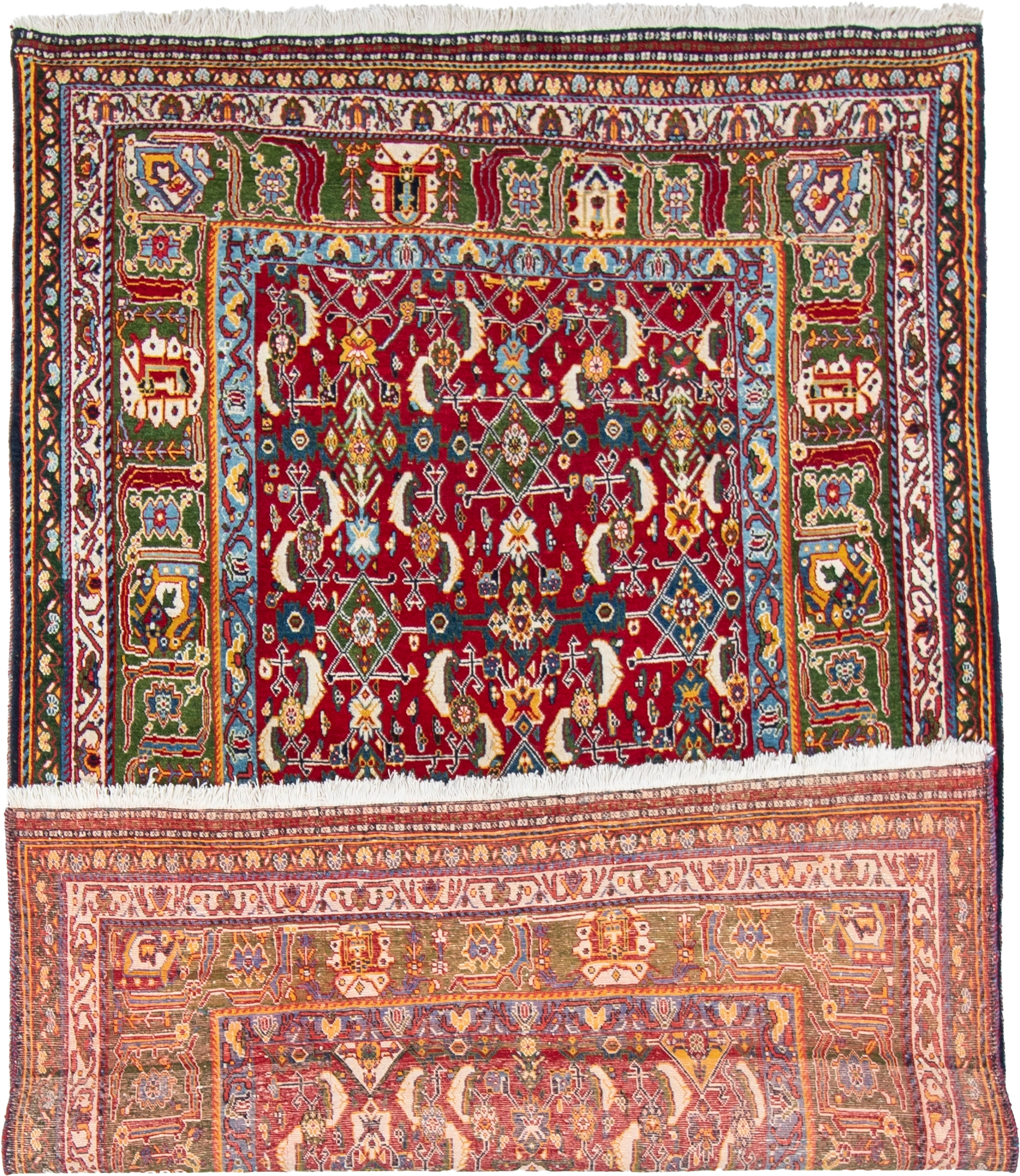 W 5.6 L 8.7 Gashgaie 100% Wool Hand-Woven Geometric Design - 9022