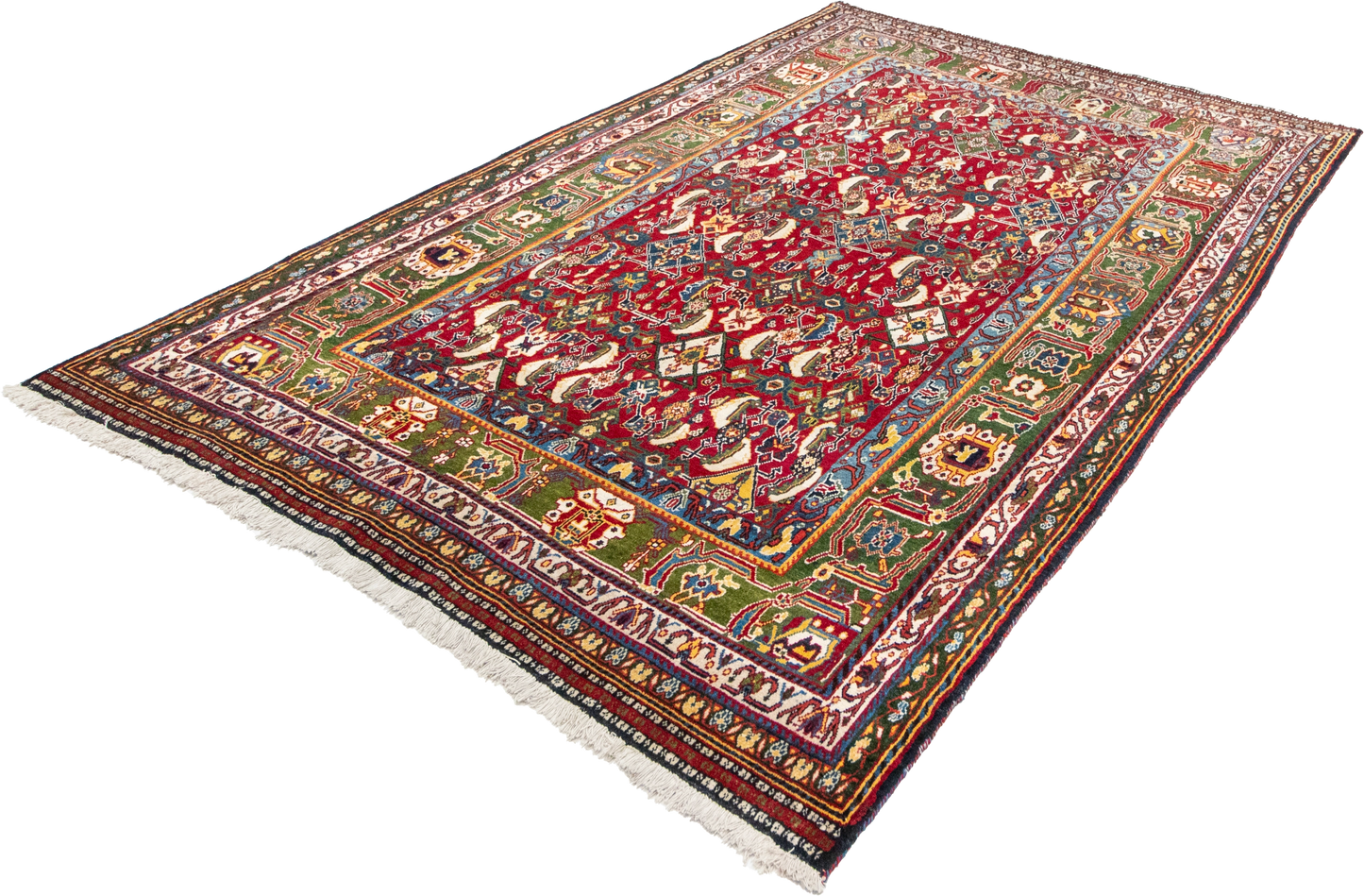 W 5.6 L 8.7 Gashgaie 100% Wool Hand-Woven Geometric Design - 9022