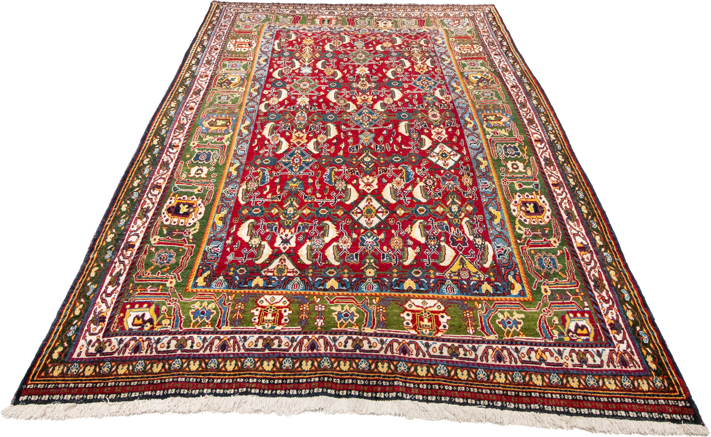 W 5.6 L 8.7 Gashgaie 100% Wool Hand-Woven Geometric Design - 9022