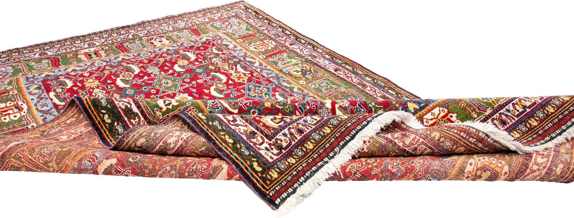 W 5.6 L 8.7 Gashgaie 100% Wool Hand-Woven Geometric Design - 9022