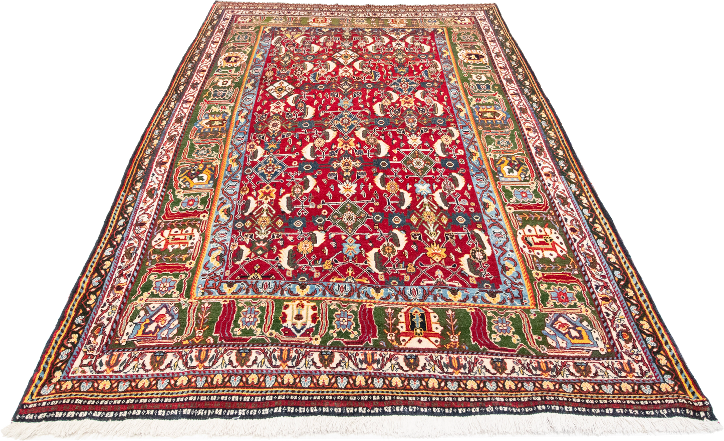 W 5.6 L 8.7 Gashgaie 100% Wool Hand-Woven Geometric Design - 9022