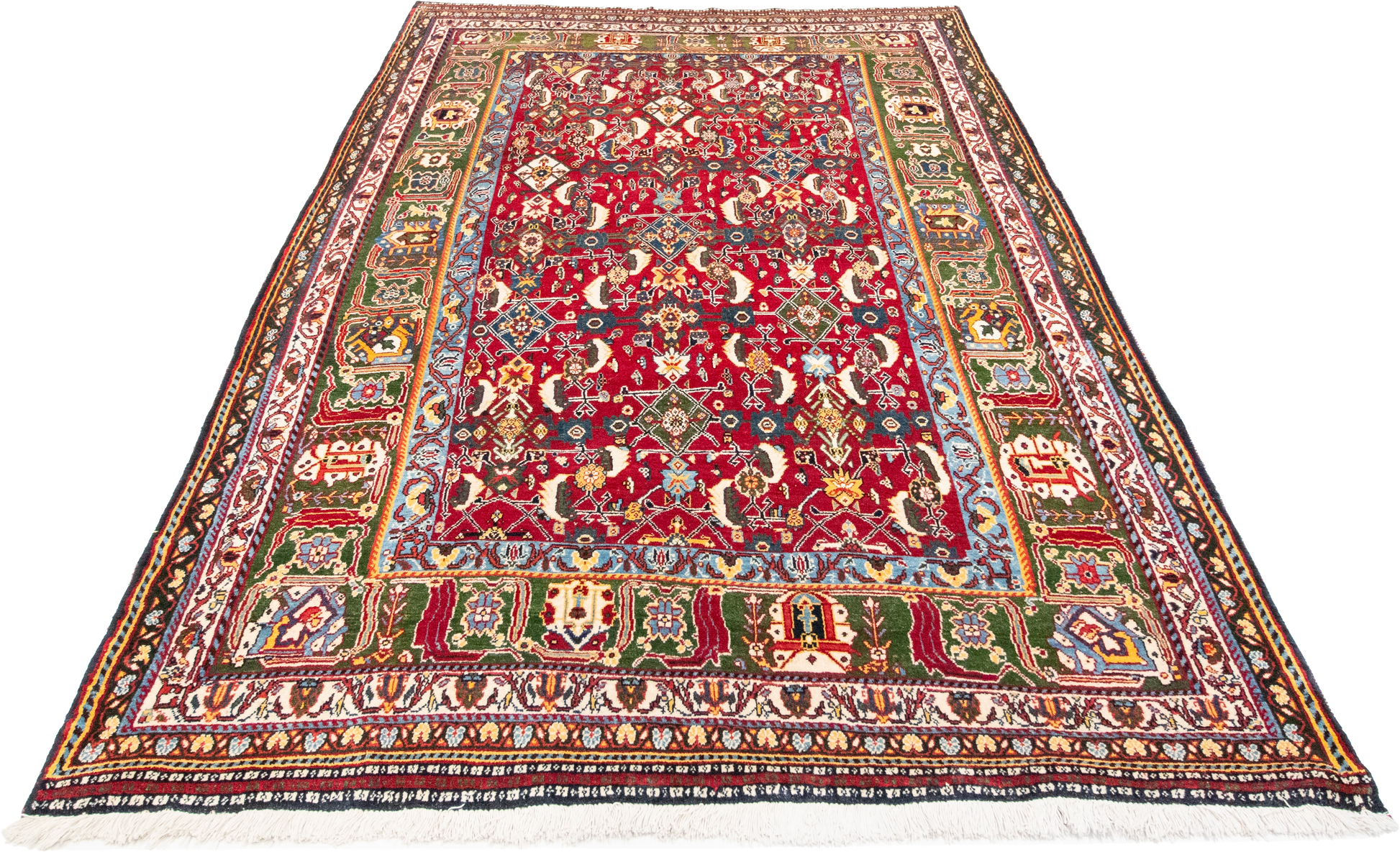 W 5.6 L 8.7 Gashgaie 100% Wool Hand-Woven Geometric Design - 9022