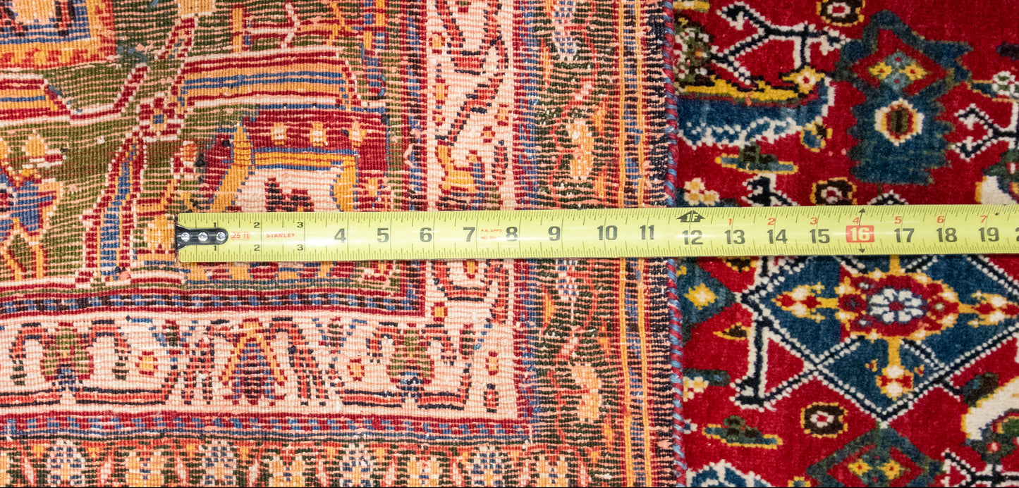 W 5.6 L 8.7 Gashgaie 100% Wool Hand-Woven Geometric Design - 9022