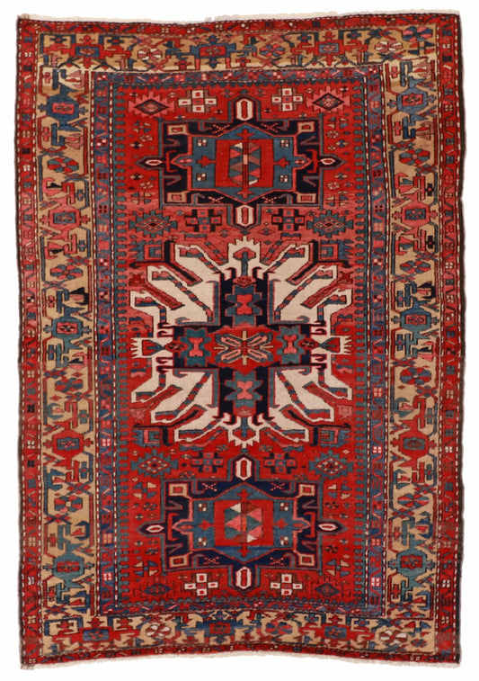 4.9 x 6.8 - Ahar Wool Traditional Rectangle - Finest Hand-Knotted Quality Wool — 9031