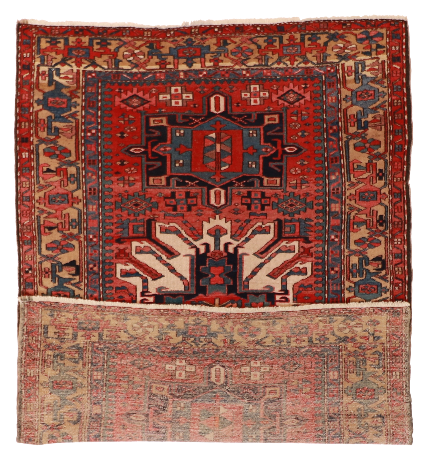 W 4.9 L 6.8 Ahar 100% Wool Hand-Woven Geometric Design - 9031