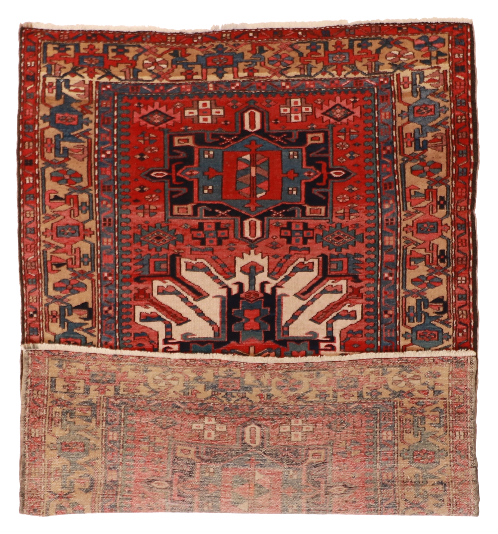 W 4.9 L 6.8 Ahar 100% Wool Hand-Woven Geometric Design - 9031