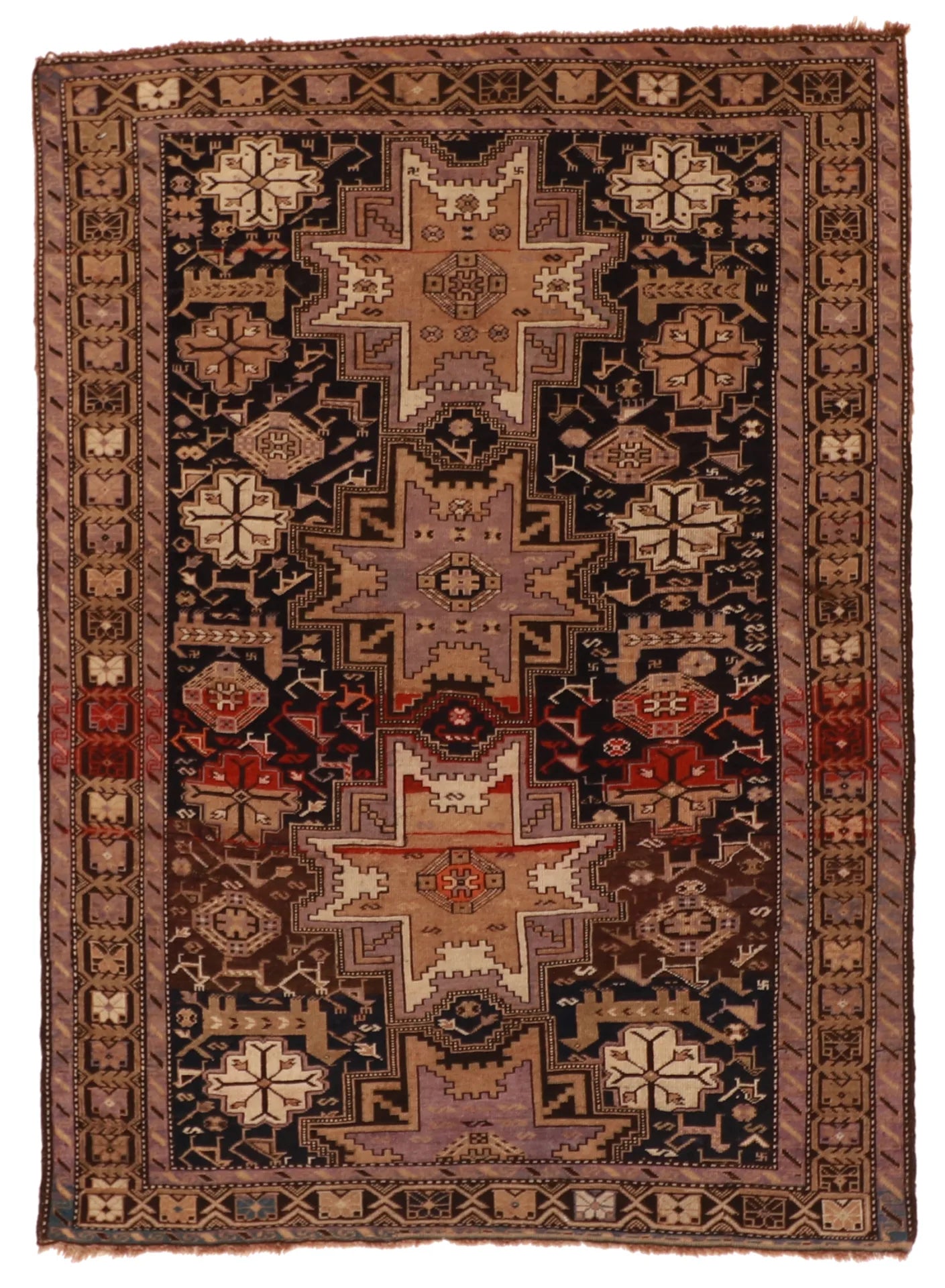 W 4 L 5.6 Shirvan Antique 100% Wool Hand-Woven All-Over Design - 9079