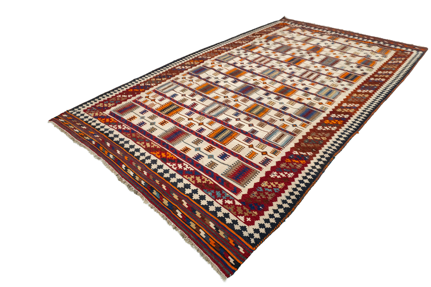 W 5.7 L 9.10 Gashgaie 100% Wool Hand-Woven Geometric Design - 9145