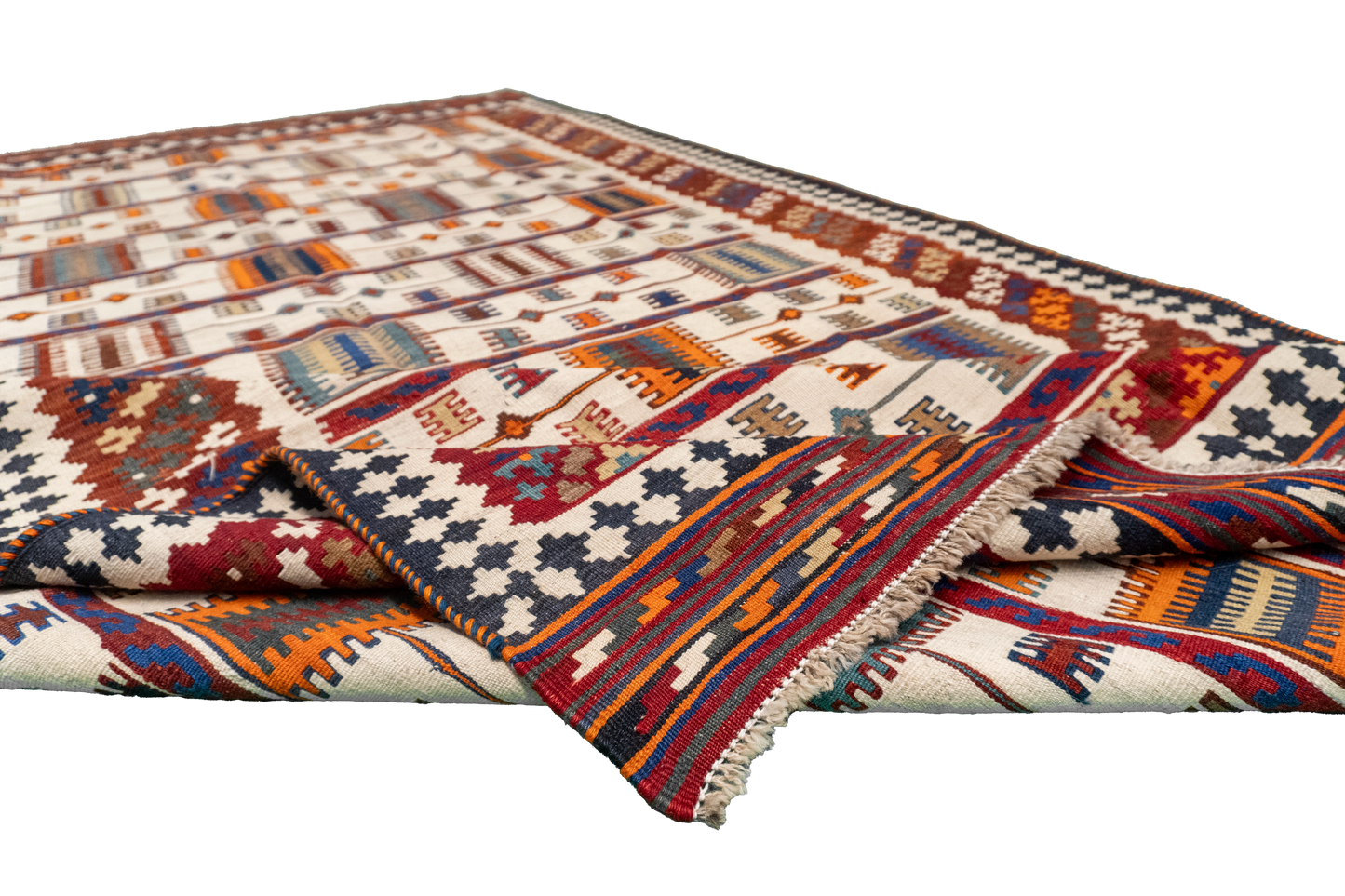 W 5.7 L 9.10 Gashgaie 100% Wool Hand-Woven Geometric Design - 9145