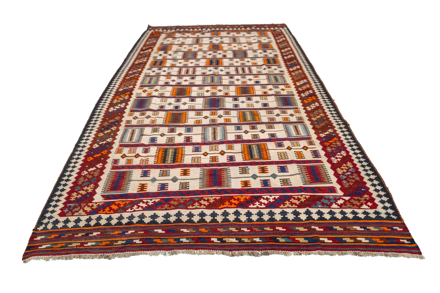 W 5.7 L 9.10 Gashgaie 100% Wool Hand-Woven Geometric Design - 9145