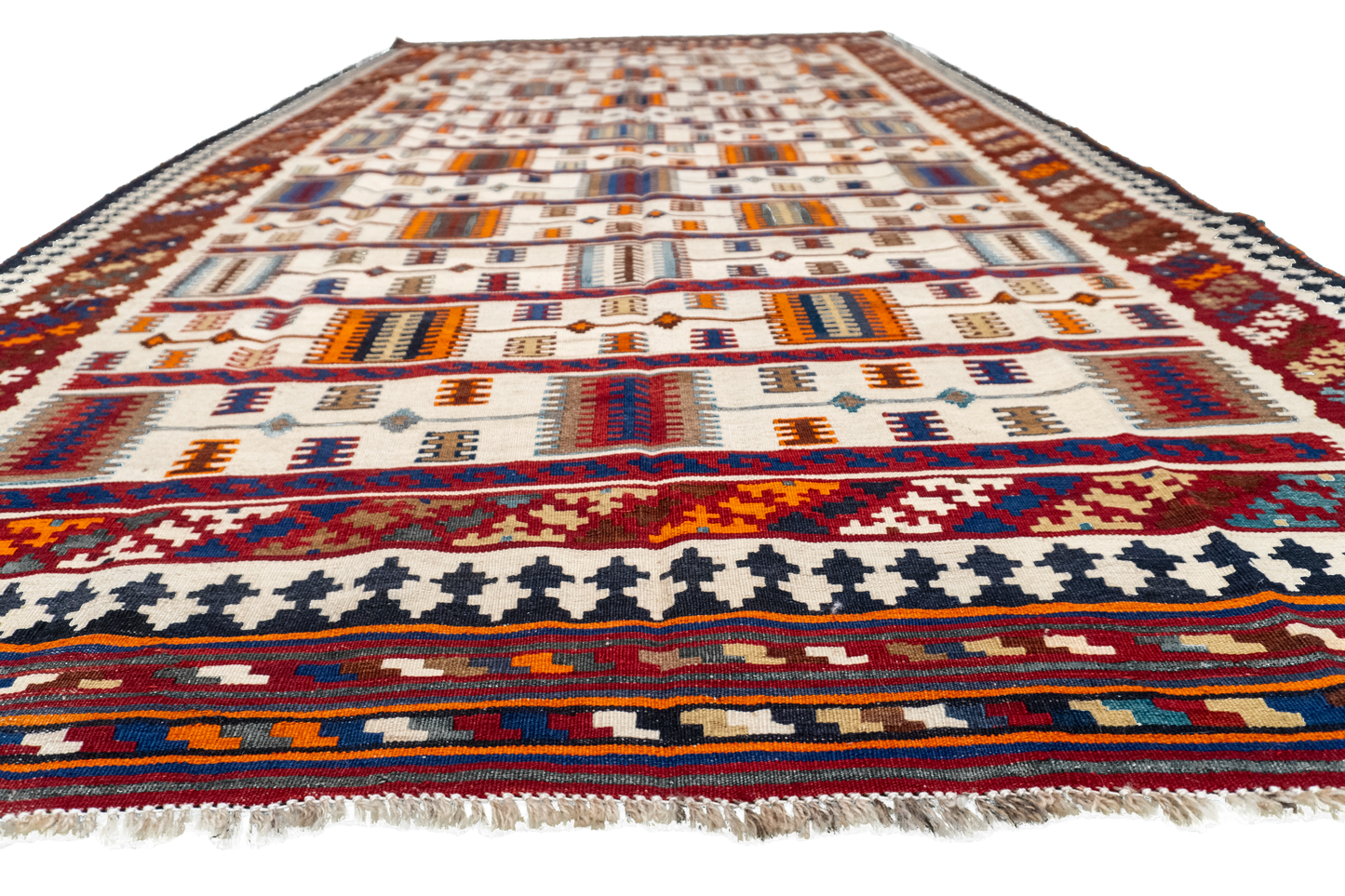 W 5.7 L 9.10 Gashgaie 100% Wool Hand-Woven Geometric Design - 9145
