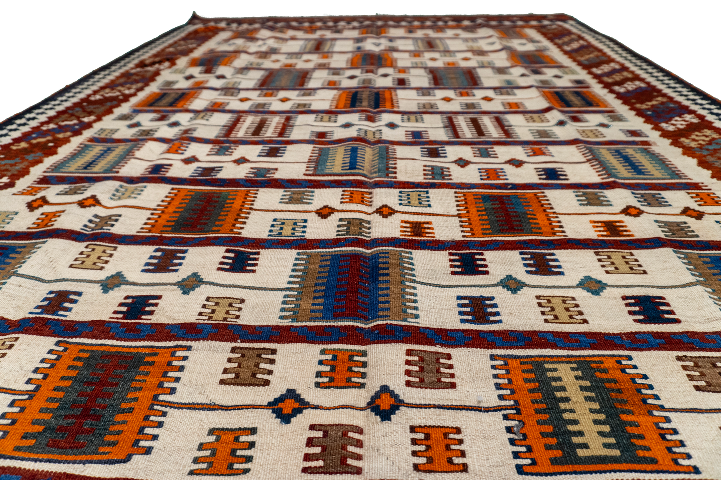 W 5.7 L 9.10 Gashgaie 100% Wool Hand-Woven Geometric Design - 9145