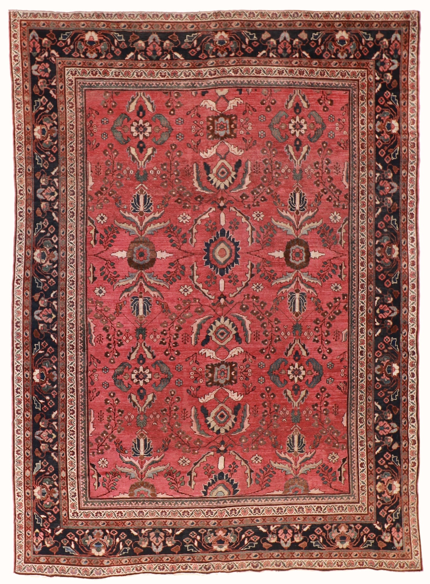 9 x 12 - Mahal Antique/Wool All Over Rectangle - Hand Knotted Rug — 9166