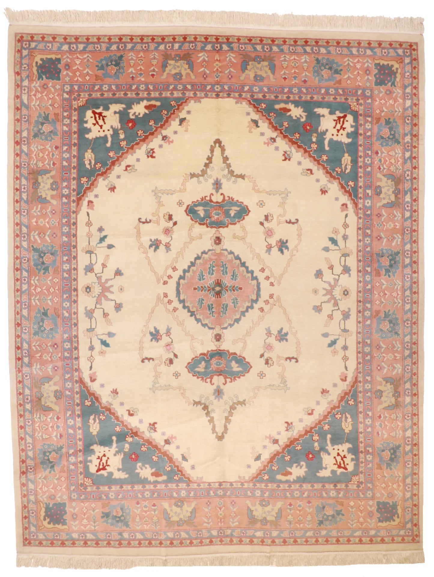 W 11.10 - L 14.11 - Serapie-Romanian Wool Geometric Rectangle - Hand Woven Rug - 9312
