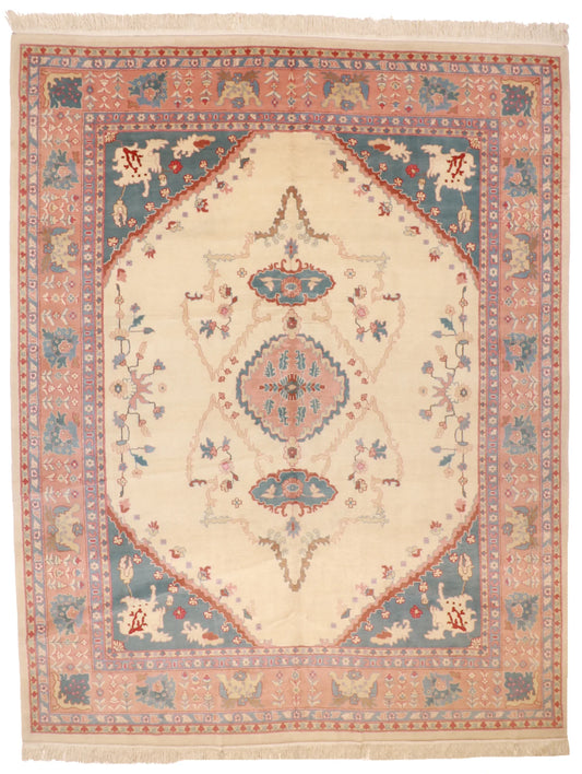 W 11.10 - L 14.11 - Serapie-Romanian Wool Geometric Rectangle - Hand Woven Rug - 9312