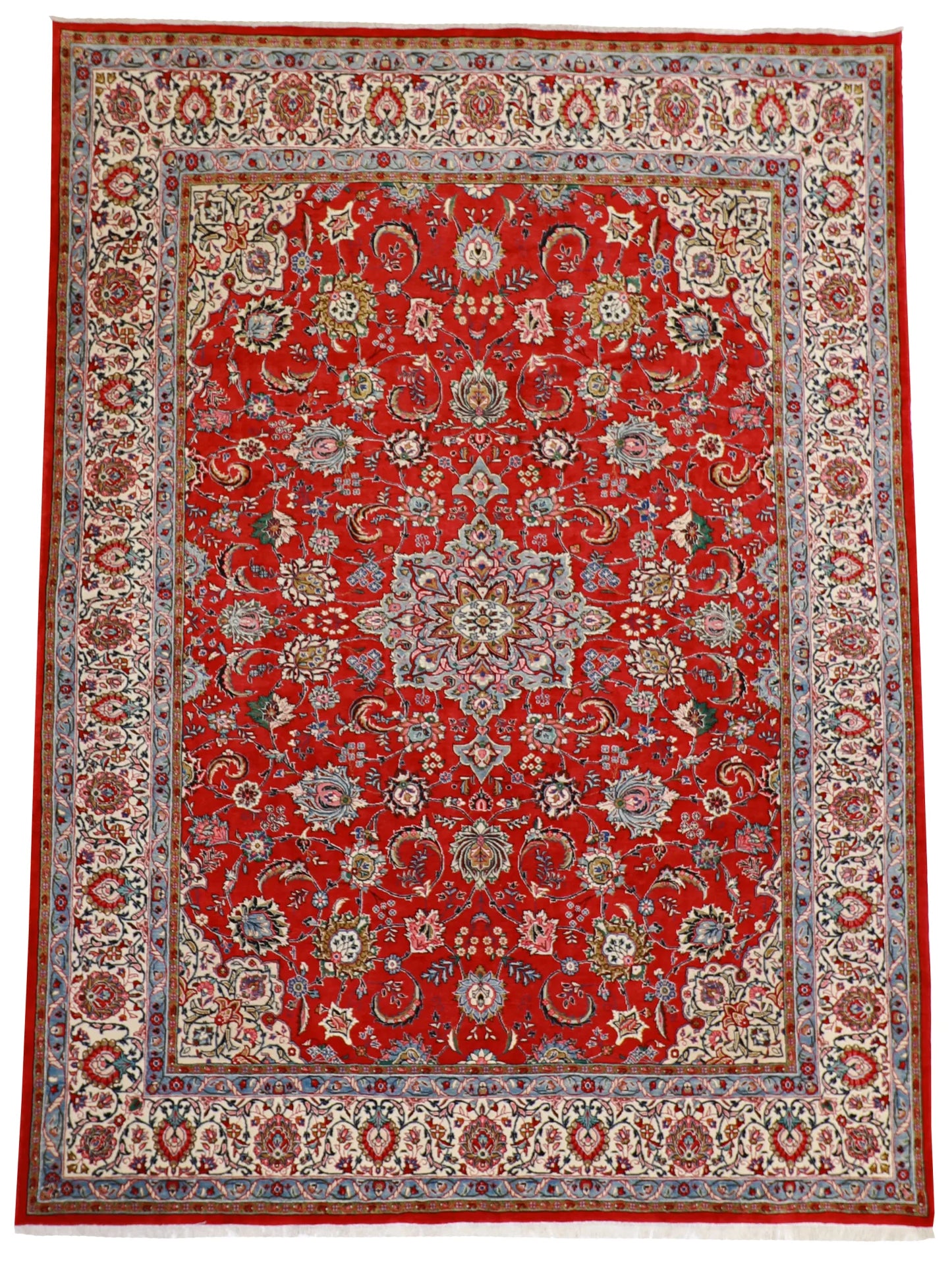 9x12 - Sarouk Silk All Over Square - Hand Knotted Rug — 9313