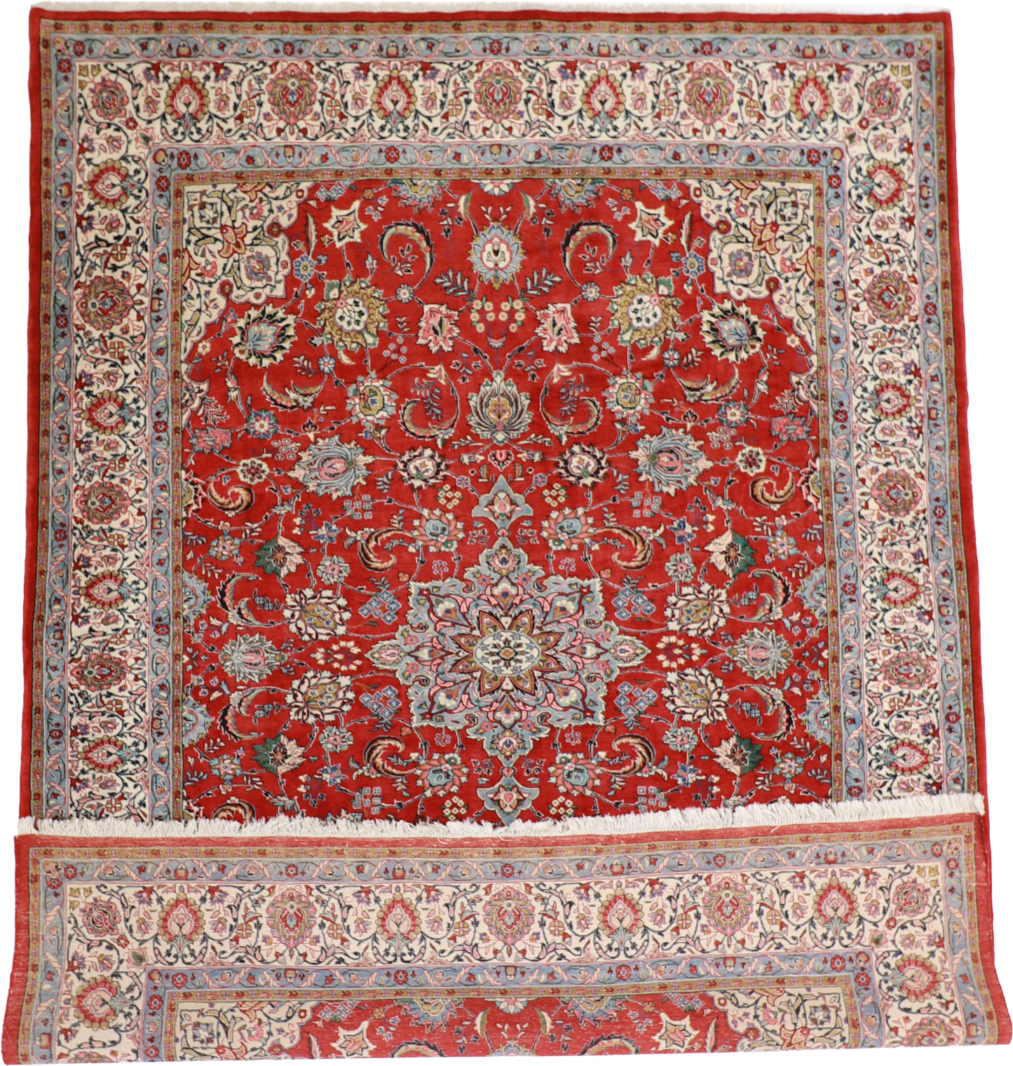 W 9 L 12 Sarouk 100% Silk Hand-Woven All-Over Design - 9313