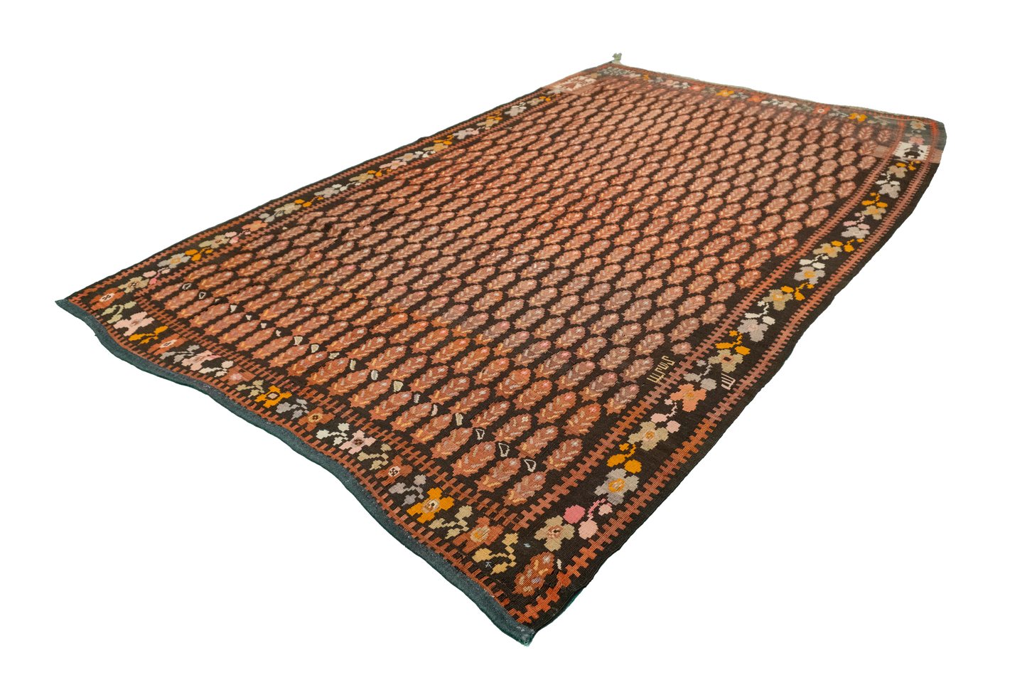 W 5.10 L 9.8 Kilim 100% Wool Hand-Woven Geometric Design - 9534
