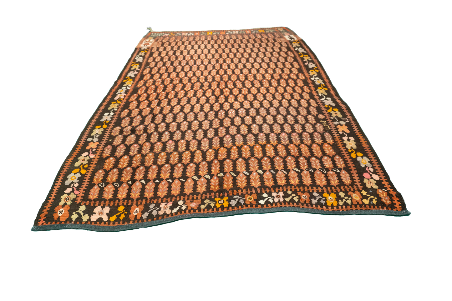 W 5.10 L 9.8 Kilim 100% Wool Hand-Woven Geometric Design - 9534