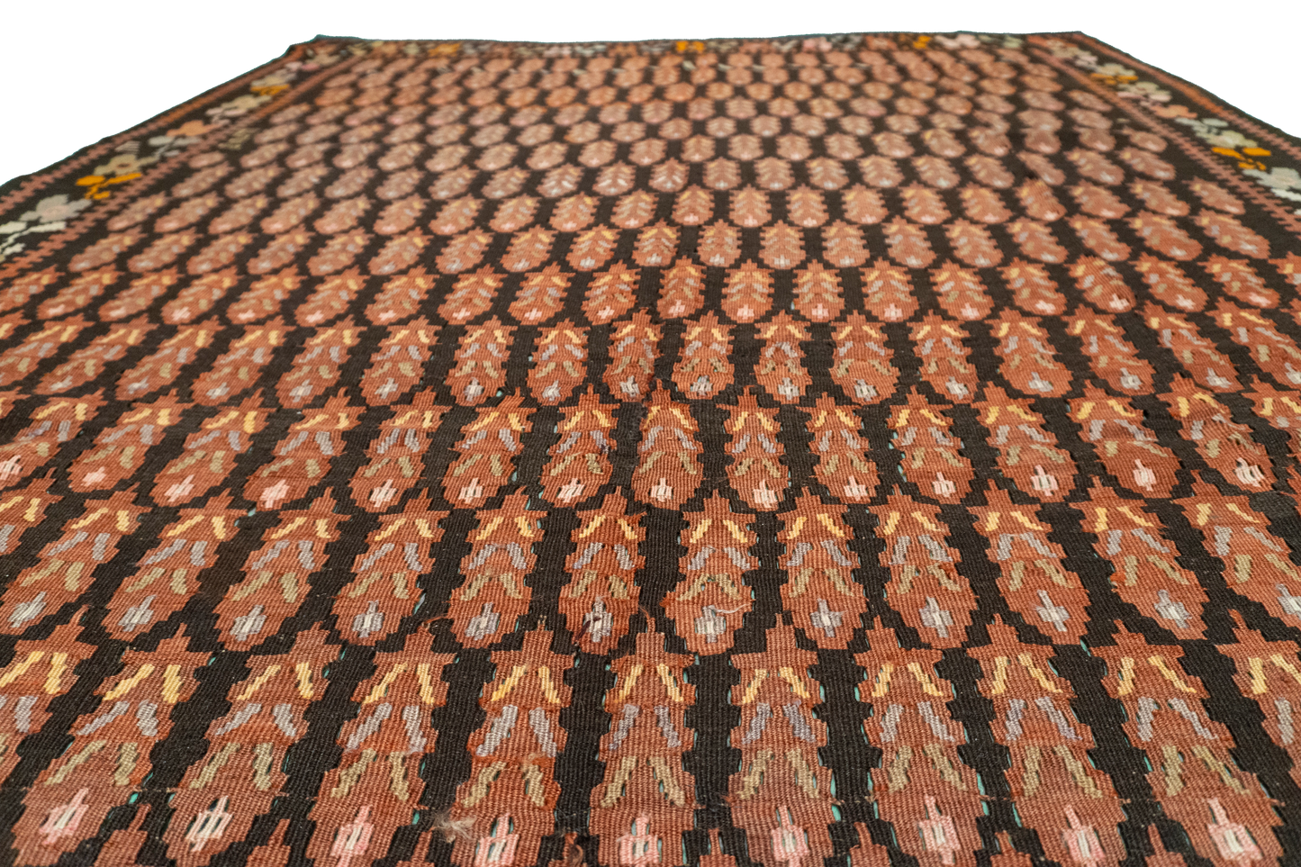 W 5.10 L 9.8 Kilim 100% Wool Hand-Woven Geometric Design - 9534