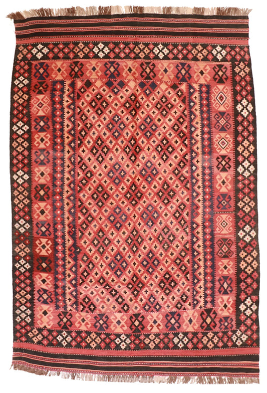 6.7 x 9.8 - Kilim Wool All Over Rectangle - Finest Hand-Knotted Quality Wool — 9797