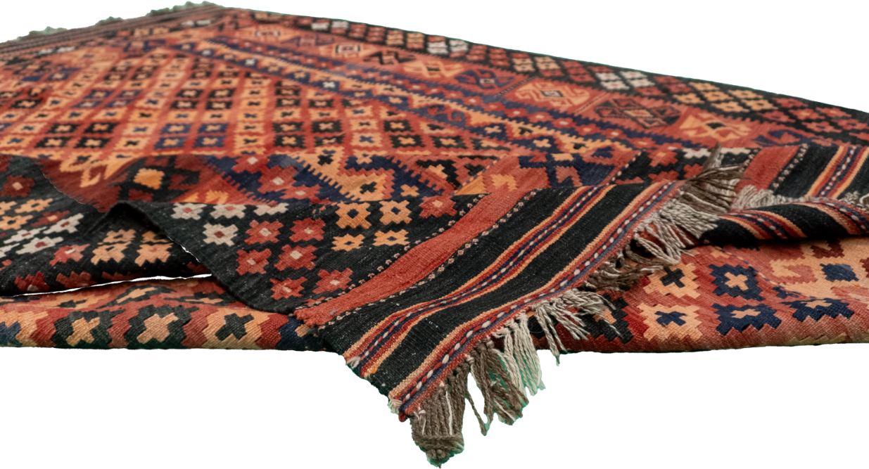 W 6.7 - L 9.8 - Kilim Wool All Over Rectangle - Finest Hand-Made Quality Wool - 9797