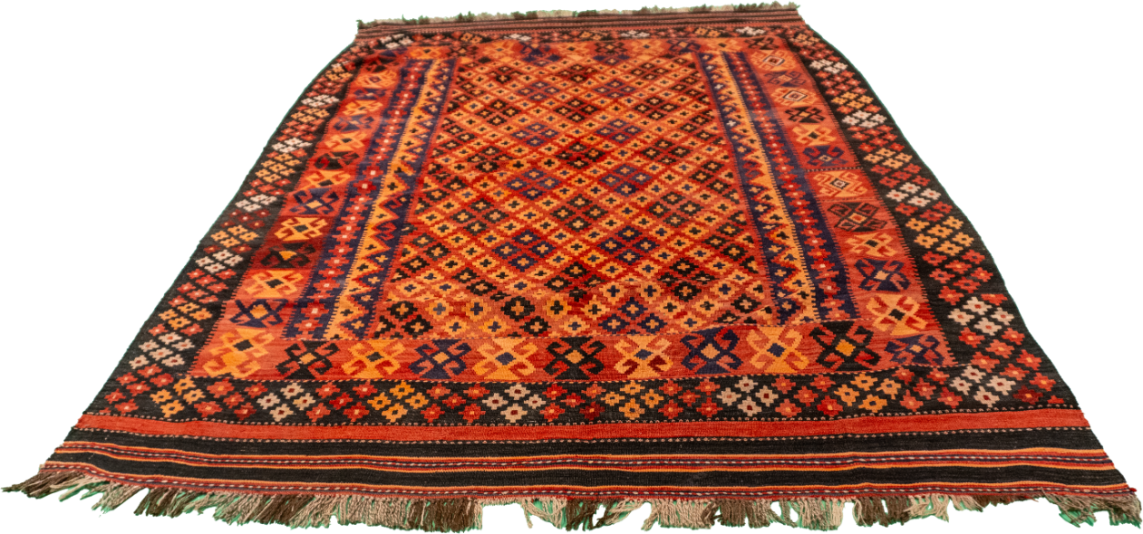 W 6.7 - L 9.8 - Kilim Wool All Over Rectangle - Finest Hand-Made Quality Wool - 9797