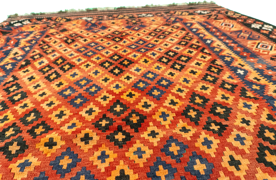 W 6.7 - L 9.8 - Kilim Wool All Over Rectangle - Finest Hand-Made Quality Wool - 9797