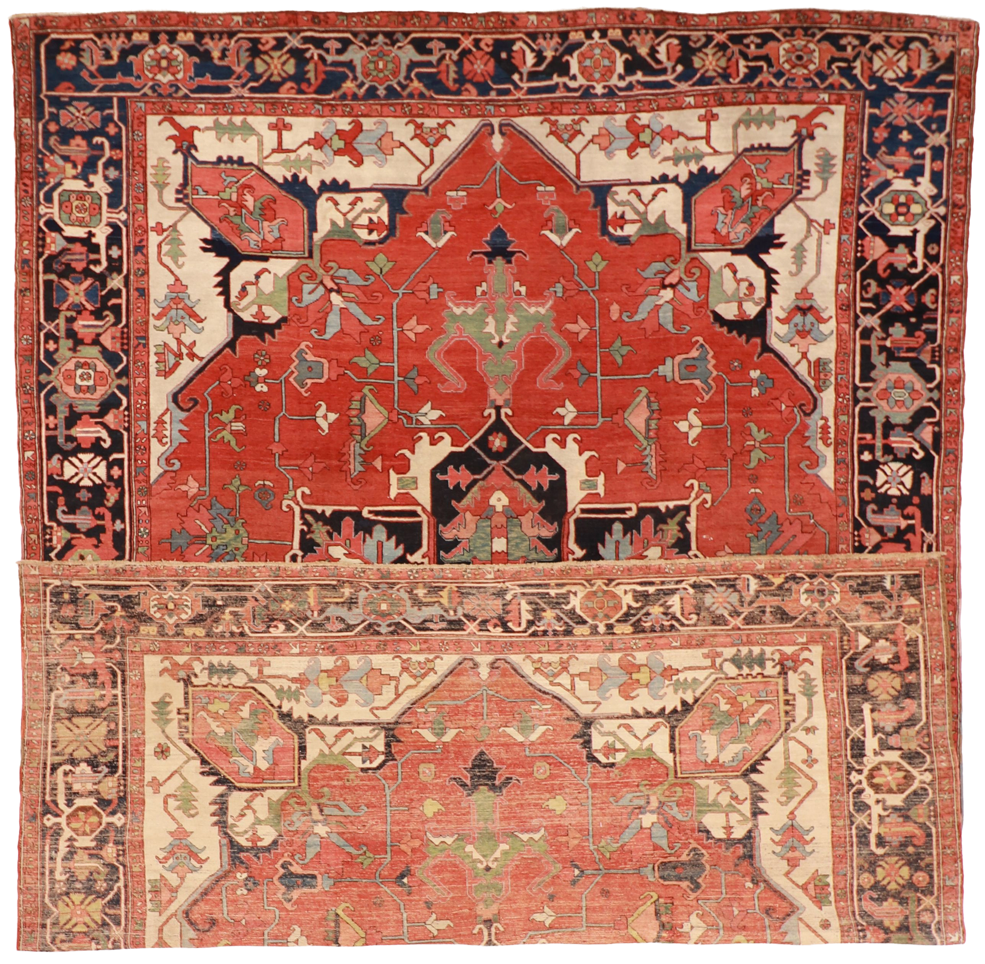 W 10.6 L 14.9 Serapie 100% Wool Hand-Woven - 63017
