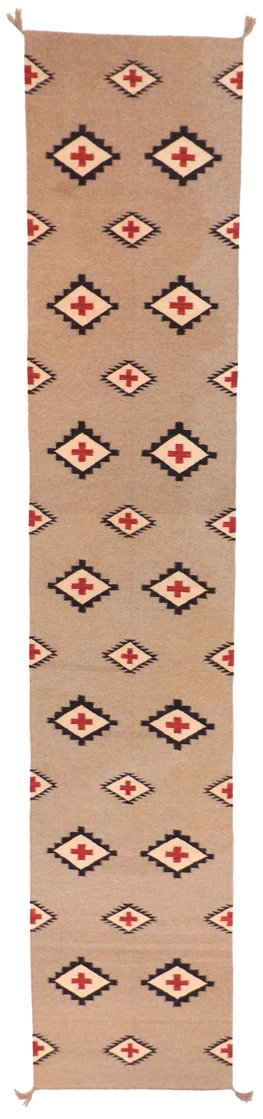 W 3.1 L 15.4 Kilim 100% Wool Hand-Woven All-Over Design - 63606