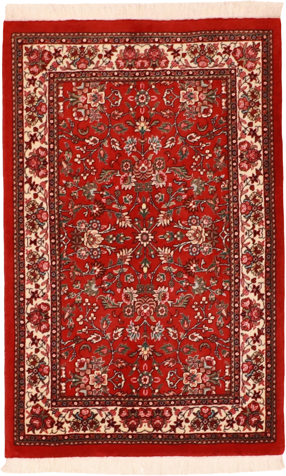 W 2.4 L 3.8 Bijar Runner 100% Wool Hand-Woven Floral Design - 60966