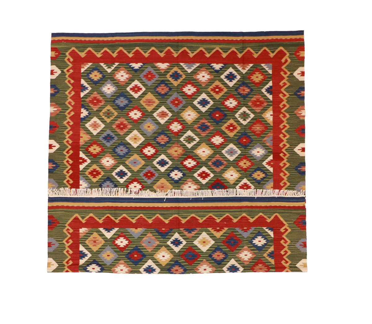W 8 L 10 Kilim 100% Wool Hand-Woven - 60540