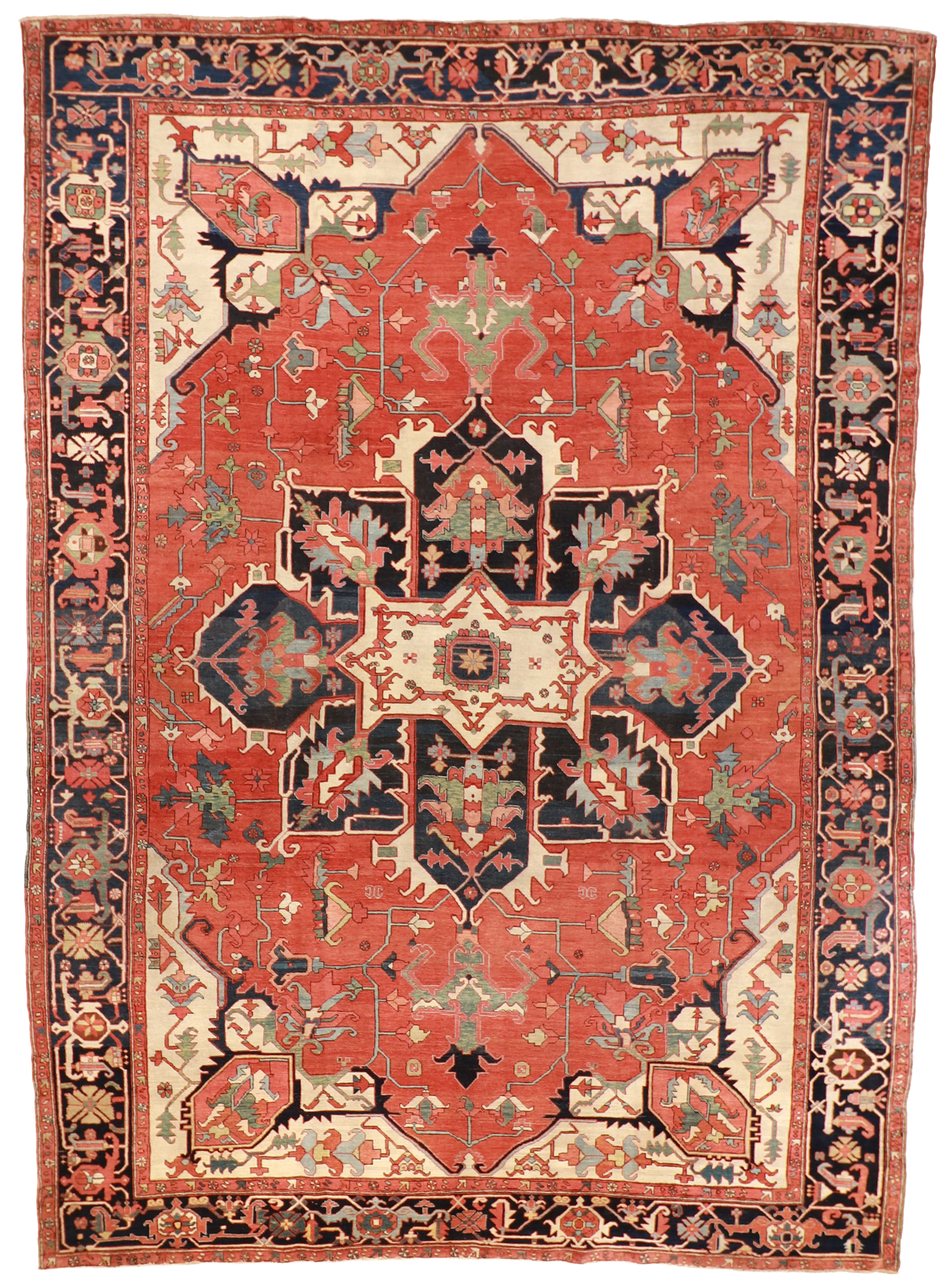 W 10.6 L 14.9 Serapie 100% Wool Hand-Woven - 63017
