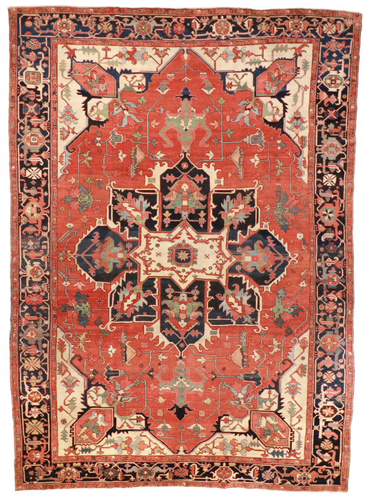 W 10.6 L 14.9 Serapie 100% Wool Hand-Woven - 63017
