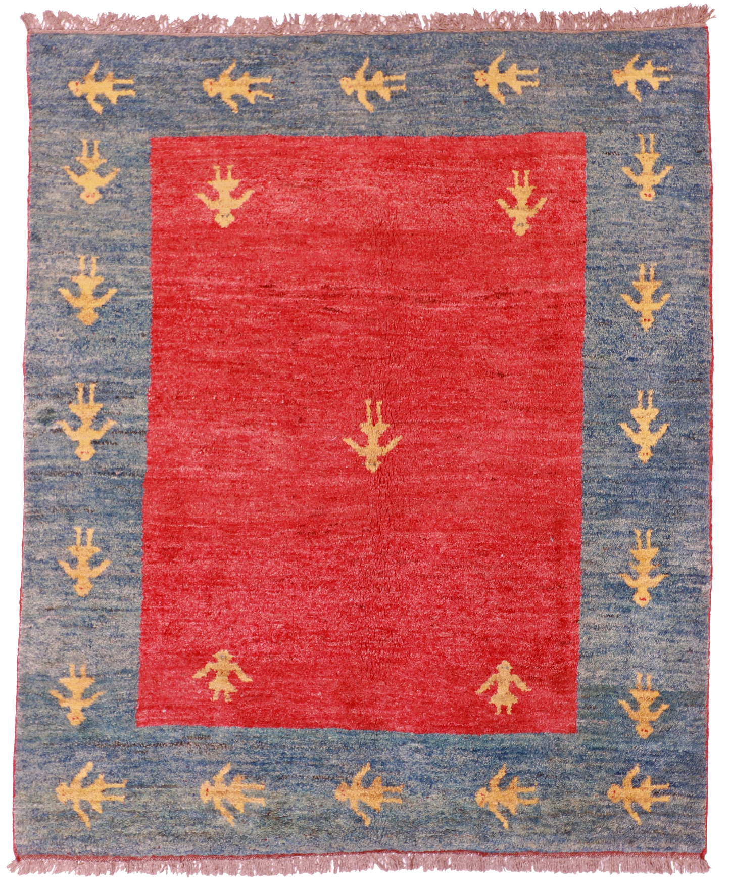 W 6.6 L 7.9 Gabbeh 100% Wool Hand-Woven All-Over Design - 26568