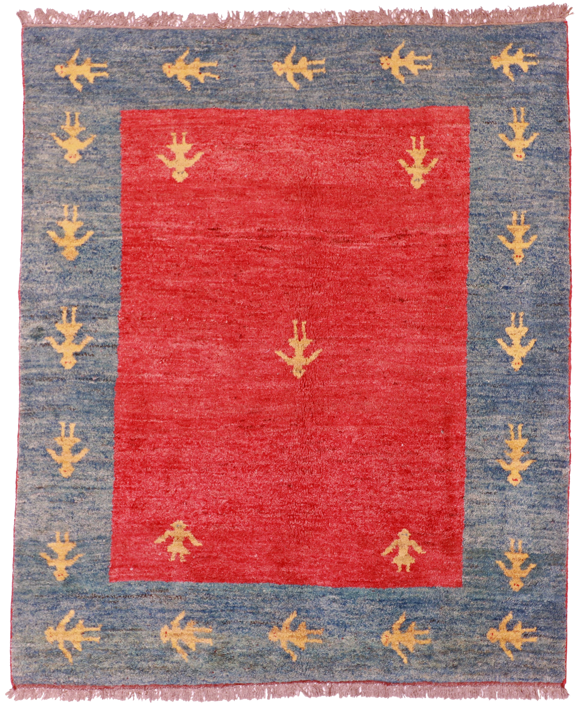 W 6.6 L 7.9 Gabbeh 100% Wool Hand-Woven All-Over Design - 26568
