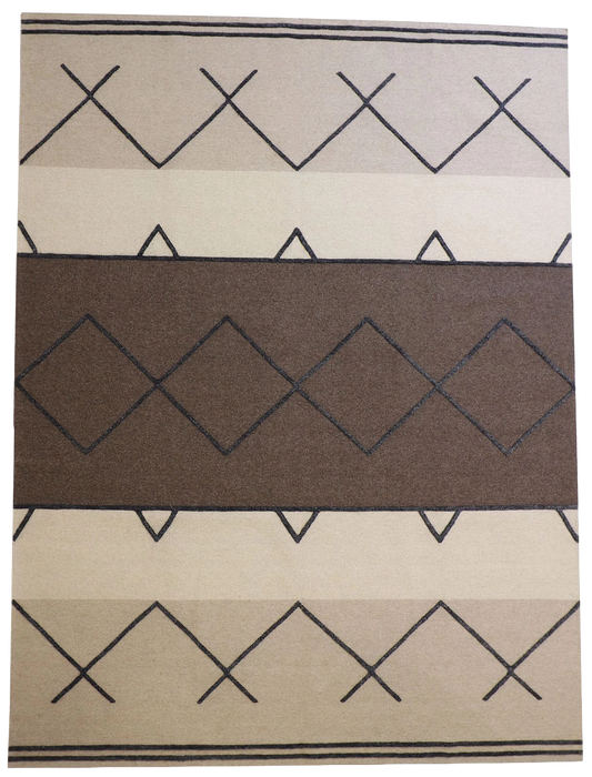 W 10 L 14 Modern 100% Wool Hand-Woven All-Over Design - 62669