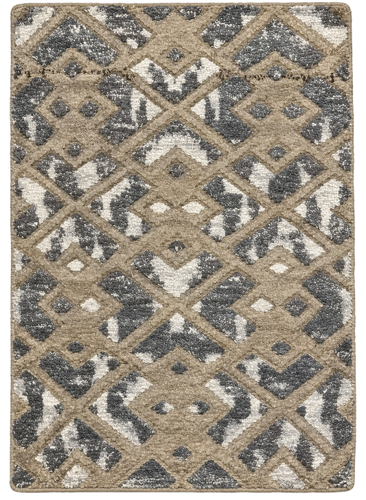W 2 L 3 Modern 100% Wool Hand-Woven - 64581