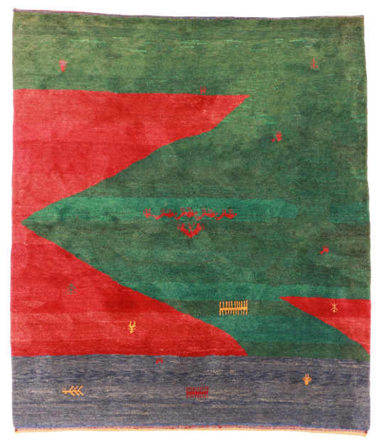W 6.10 L 7.9 Gabbeh 100% Wool Hand-Woven All-Over Design - 19246
